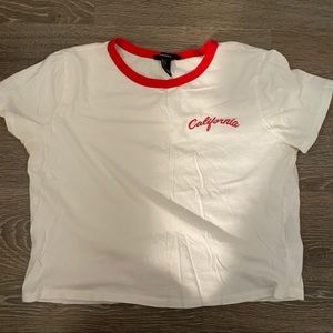 White graphic T shirt